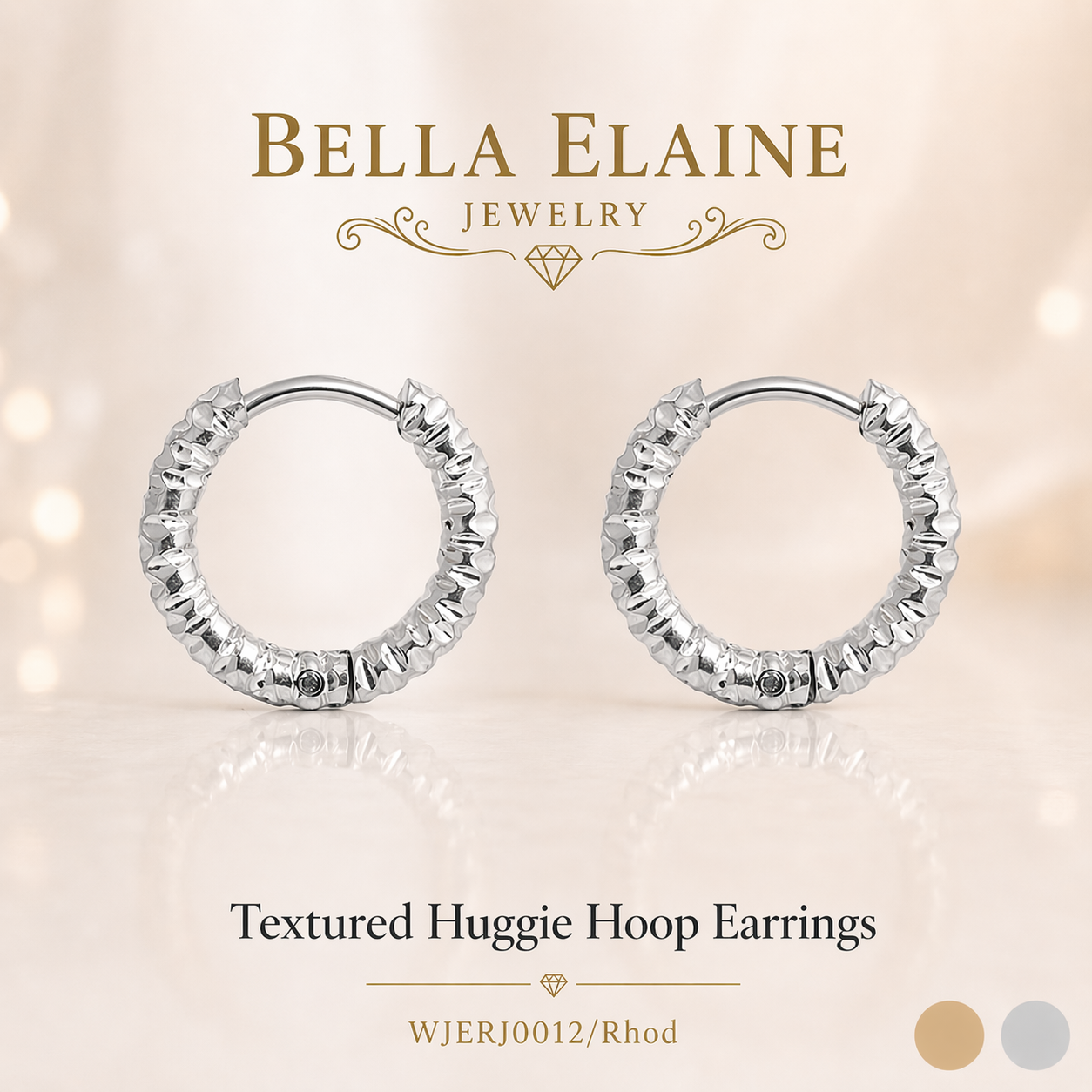 Textured Huggie Hoop Earrings