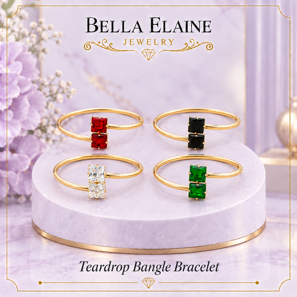 Teardrop Bangle Bracelet