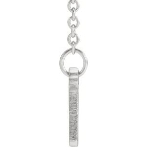 14K White Gold Be PoshÂ® Engravable Bar 19 1/2" Necklace