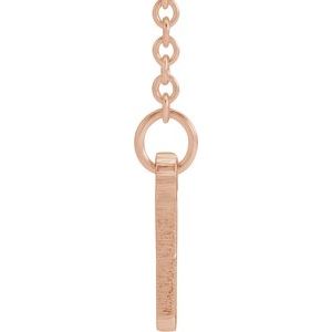 14K Rose Gold Be PoshÂ® Engravable Bar 19 1/2" Necklace