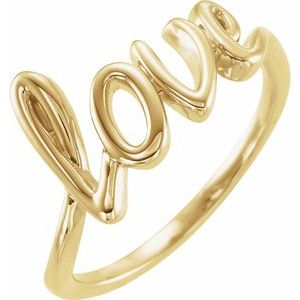 14K Yellow Gold Love Ring