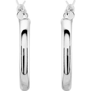 Sterling Silver Tube 20 mm Hoop Earrings
