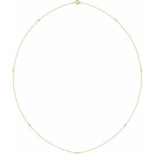 14K Yellow Gold 1/4 CTW Lab-Grown Diamond 7-Station 24" Necklace