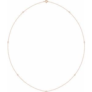 14K Rose Gold 1/4 CTW Natural Diamond 7-Station 24" Necklace