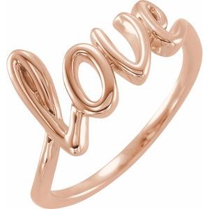 14K Rose Gold Love Ring
