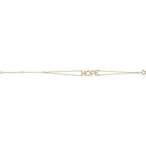 14K Yellow Gold 1/4 CTW Natural Diamond Hope 5-7" Bracelet