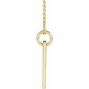 14K Yellow Gold Natural Amethyst Cross Bar 16-18" Necklace
