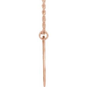 14K Rose Gold 20.7x15.4 mm Pierced Cross Shield 20" Necklace