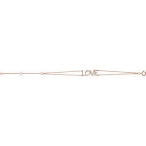 14K Rose Gold 1/4 CTW Natural Diamond Love 5-7" Bracelet