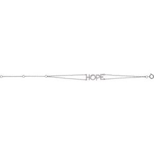 14K White Gold 1/4 CTW Natural Diamond Hope 5-7" Bracelet