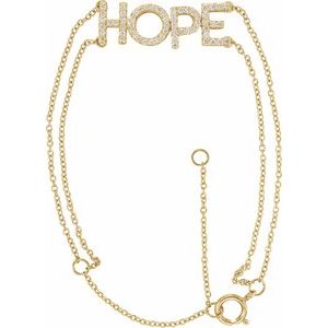 14K Yellow Gold 1/4 CTW Natural Diamond Hope 5-7" Bracelet