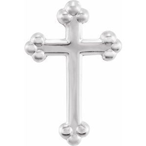 14K White Gold Cross Lapel Pin