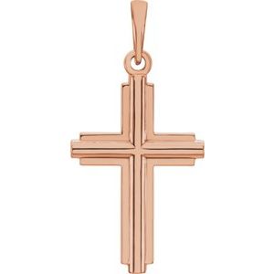14K Rose Gold Cross Pendant