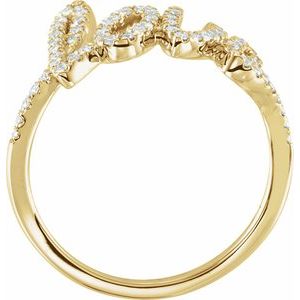 14K Yellow Gold 1/4 CTW Natural Diamond Love Ring