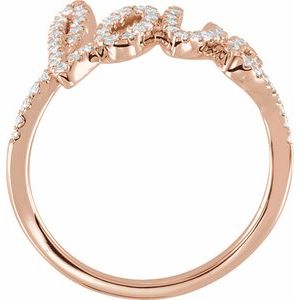 14K Rose Gold 1/4 CTW Natural Diamond Love Ring
