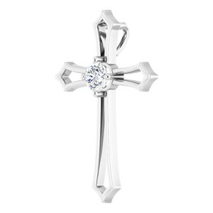 14K White Gold 4.1 mm Round 1/4 CTW Natural Diamond Pendant