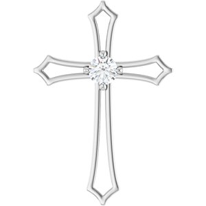14K White Gold 3 mm Round 1/10 CTW Natural Diamond Pendant