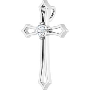 14K White Gold 3.5 mm Round 1/6 CTW Natural Diamond Pendant