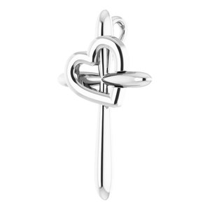 Sterling Silver Cross with Heart Pendant