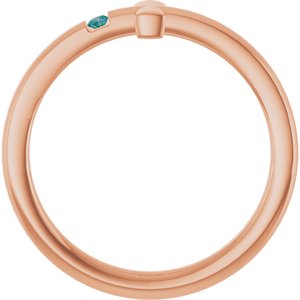 14K Rose Gold Natural Alexandrite Youth Sideways Cross Ring