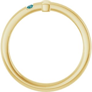14K Yellow Gold Natural Alexandrite Youth Sideways Cross Ring