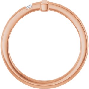 14K Rose Gold .015 CTW Natural Diamond Youth Sideways Cross Ring