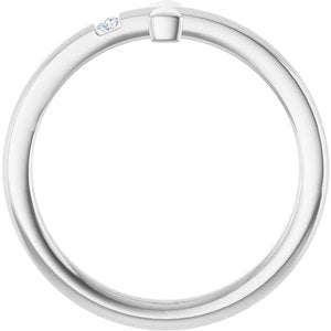 Sterling Silver Youth Imitation Diamond Sideways Cross Ring
