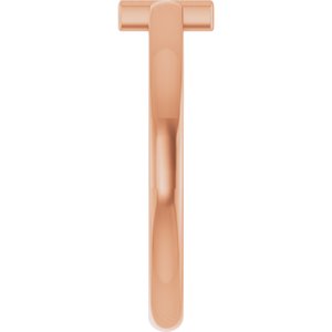 14K Rose Gold Natural Mozambique Garnet Youth Sideways Cross Ring