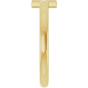 14K Yellow Gold Natural Peridot Youth Sideways Cross Ring
