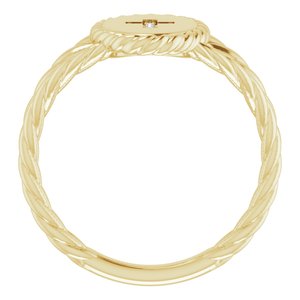 14K Yellow Gold .02 CTW Natural Diamond Cross Ring