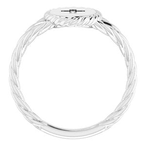 Sterling Silver .02 CTW Natural Diamond Cross Ring