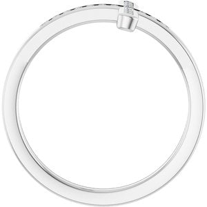 Platinum .08 CTW Natural Diamond Sideways Cross Ring