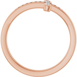 14K Rose Gold .08 CTW Natural Diamond Sideways Cross Ring