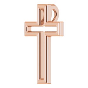 14K Rose Gold Open Cross Pendant