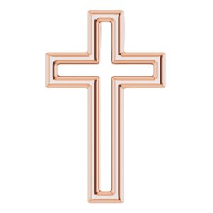 14K Rose Gold Open Cross Pendant