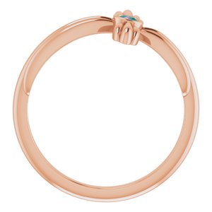 14K Rose Gold Natural Alexandrite Sideways Cross Ring