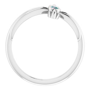 Platinum Natural Alexandrite Sideways Cross Ring