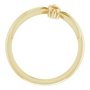 14K Yellow Gold Natural Citrine Sideways Cross Ring
