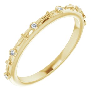 14K Yellow Gold .03 CTW Natural Diamond Cross Ring