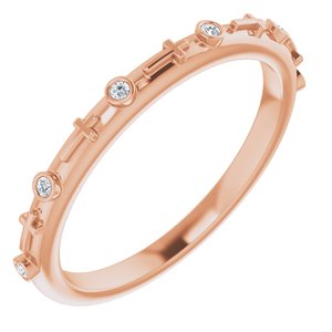 14K Rose Gold .03 CTW Natural Diamond Cross Ring