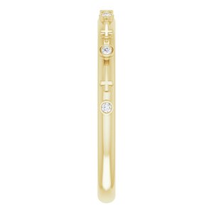 14K Yellow Gold .03 CTW Natural Diamond Cross Ring