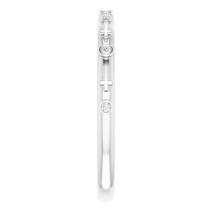 Platinum .03 CTW Natural Diamond Cross Ring