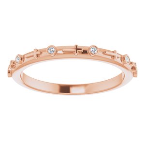 14K Rose Gold .03 CTW Natural Diamond Cross Ring