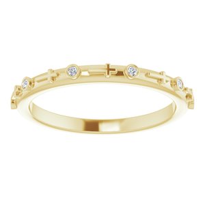 14K Yellow Gold .03 CTW Natural Diamond Cross Ring