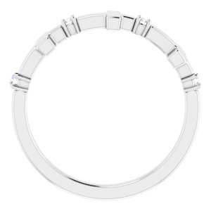 Platinum .06 CTW Natural Diamond Cross Ring