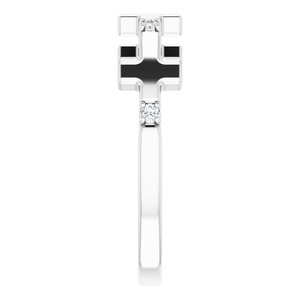 Platinum .06 CTW Natural Diamond Cross Ring