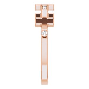 14K Rose Gold .06 CTW Natural Diamond Cross Ring