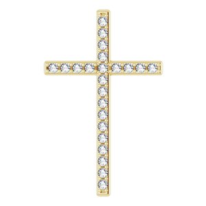 14K Yellow Gold 3/8 CTW Natural Diamond Cross Pendant