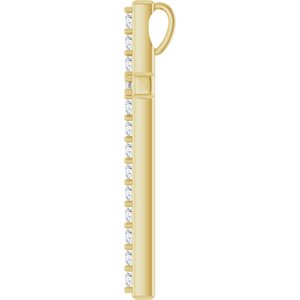14K Yellow Gold 5/8 CTW Natural Diamond Cross Pendant