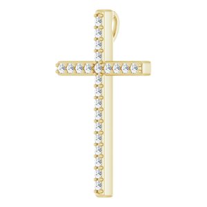 14K Yellow Gold 1/3 CTW Natural Diamond Cross Pendant